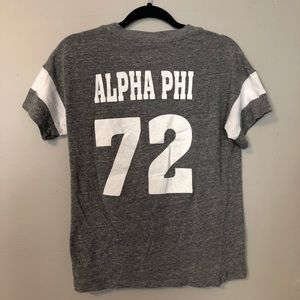 Alpha phi t-shirt Jersey 72 Size small Color:gray
